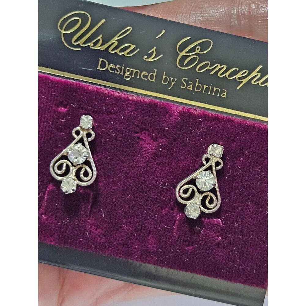 Usha's Concepts Designed by Sabrina silver tone swirl earrings